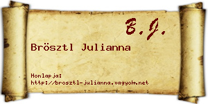 Brösztl Julianna névjegykártya