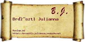 Brösztl Julianna névjegykártya