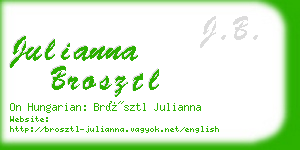 julianna brosztl business card